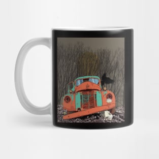 Rusted speedwagon truck, wolf skull and raven Mug